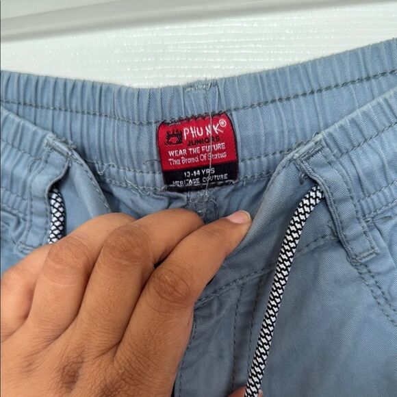 Boys 13-14 Blue Casual Pants elastic waist with drawstring NWOT - Picture 7 of 9